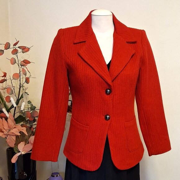 NWT Comfy Lined Red Blazer Jacket Spring Fall Winter Jackets Tag Size M 8 10 - Picture 4 of 12